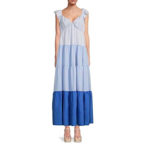 English Factory Dresses & Skirts - English Factory Tiered Colorblock Maxi Dress